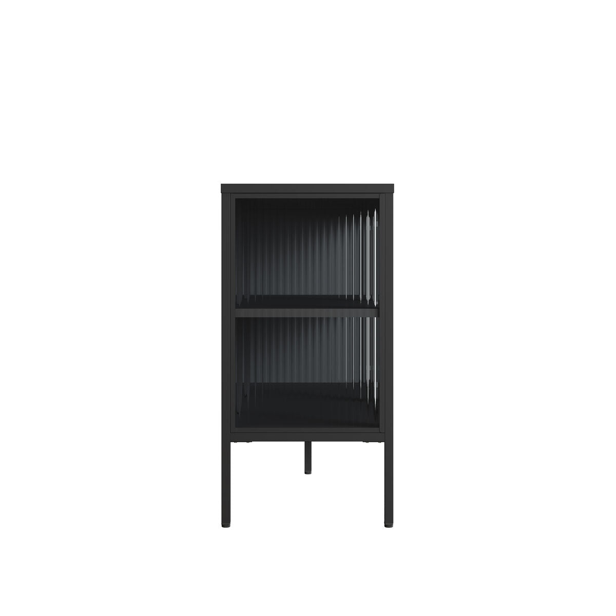 Addison Black Metal and Fluted Glass Door Sideboard