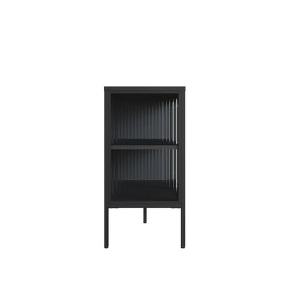 Addison Black Metal and Fluted Glass Door Sideboard