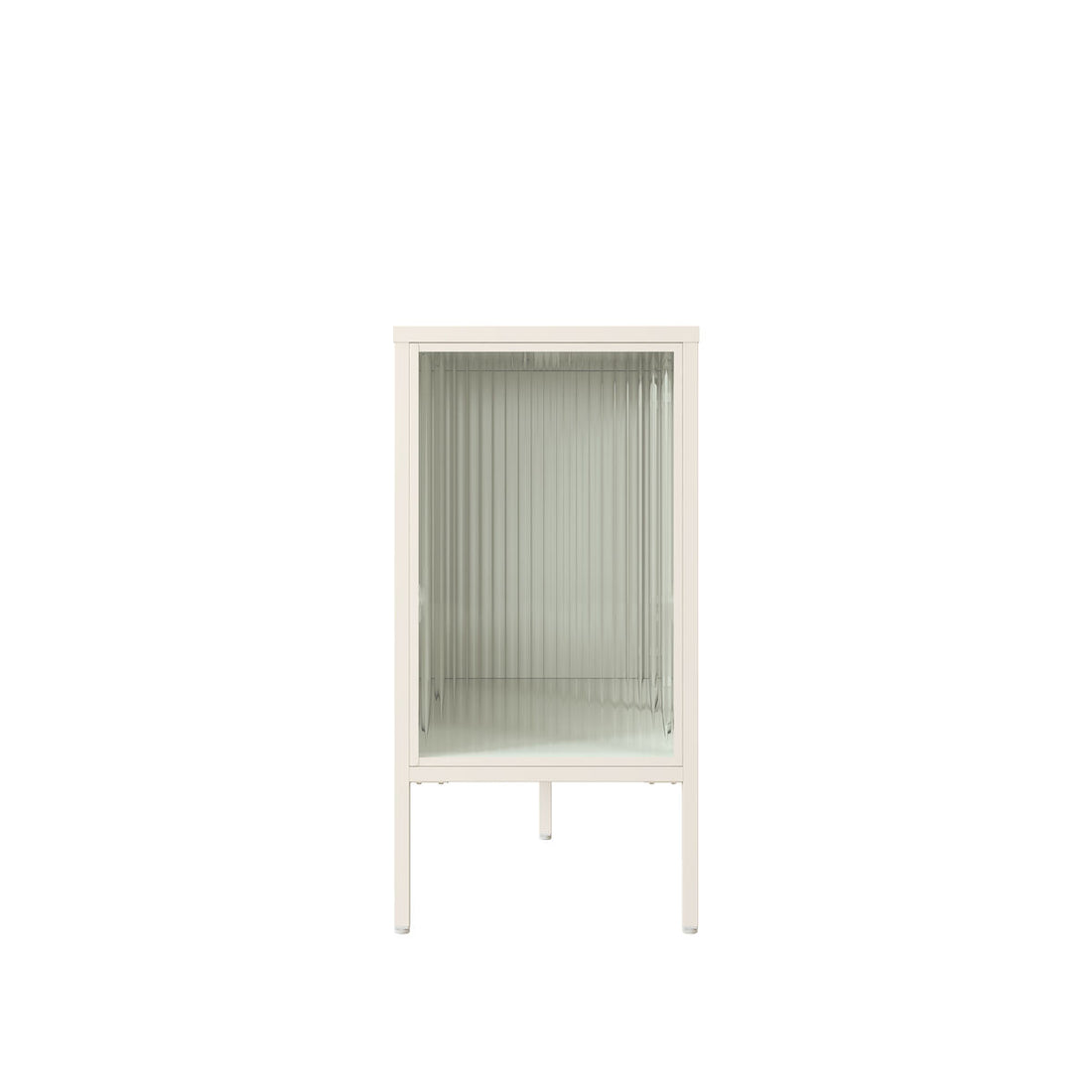 Addison Warm White Metal Fluted Glass Door Sideboard