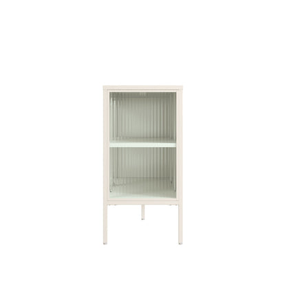 Addison Warm White Metal Fluted Glass Door Sideboard