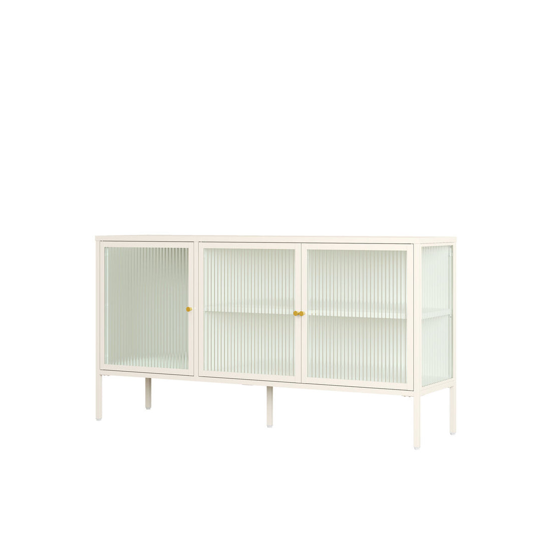 Addison Warm White Metal Fluted Glass Door Sideboard