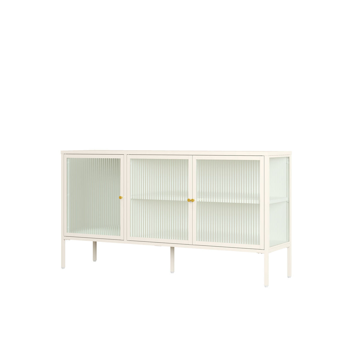 Addison Warm White Metal Fluted Glass Door Sideboard