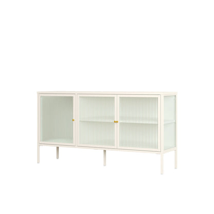 Addison Warm White Metal Fluted Glass Door Sideboard