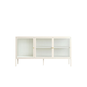 Addison Warm White Metal Fluted Glass Door Sideboard