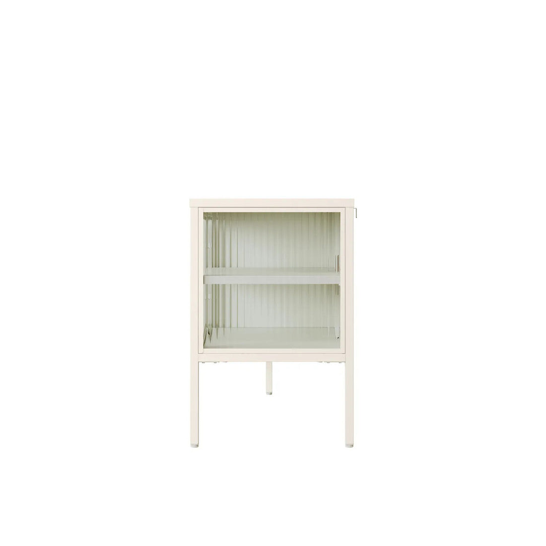 Addison Warm White Metal Fluted Glass Door Media Unit