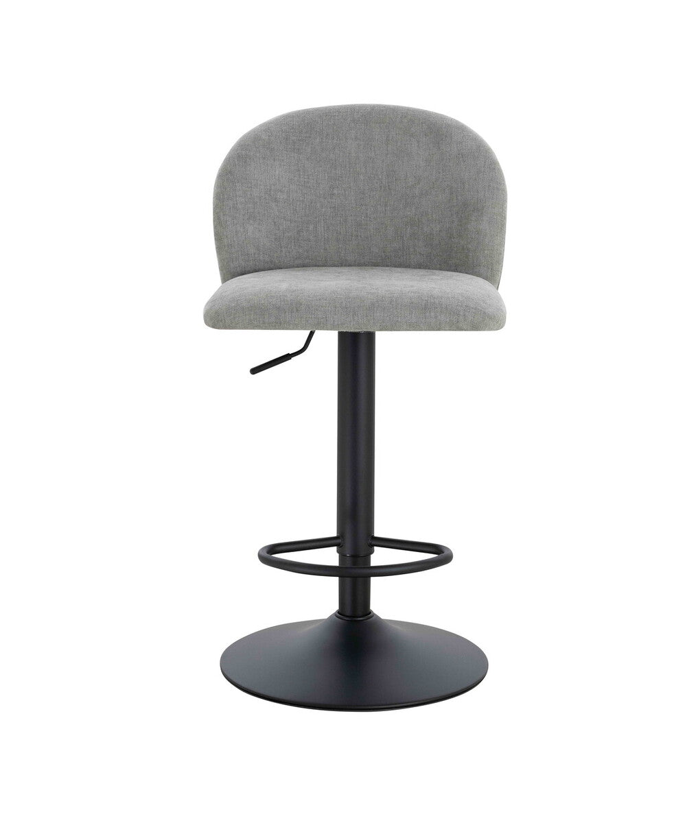 Maxwell Set of 2 Light Grey Textured Fabric Curved Bar Chairs - Image 1