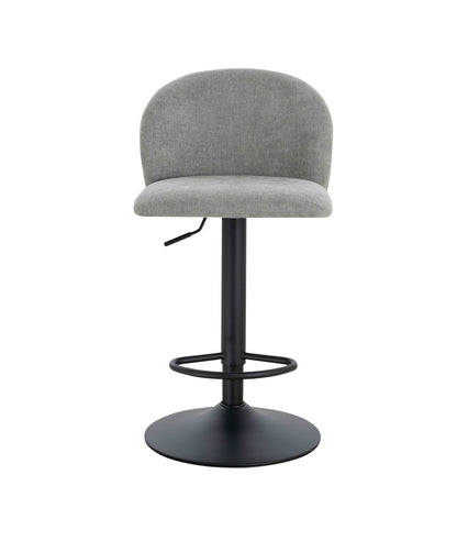 Maxwell Set of 2 Light Grey Textured Fabric Curved Bar Chairs - Image 1