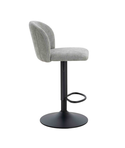 Maxwell Set of 2 Light Grey Textured Fabric Curved Bar Chairs - Image 3