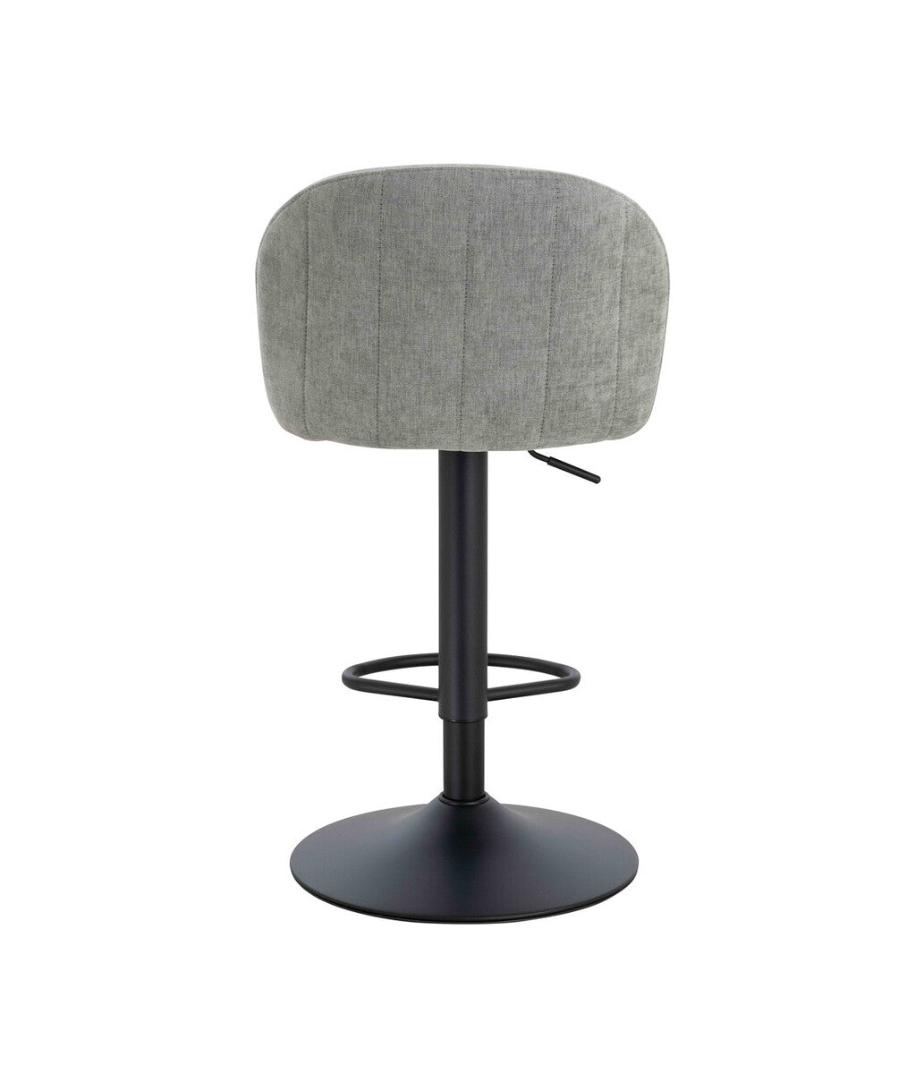 Maxwell Set of 2 Light Grey Textured Fabric Curved Bar Chairs - Image 4