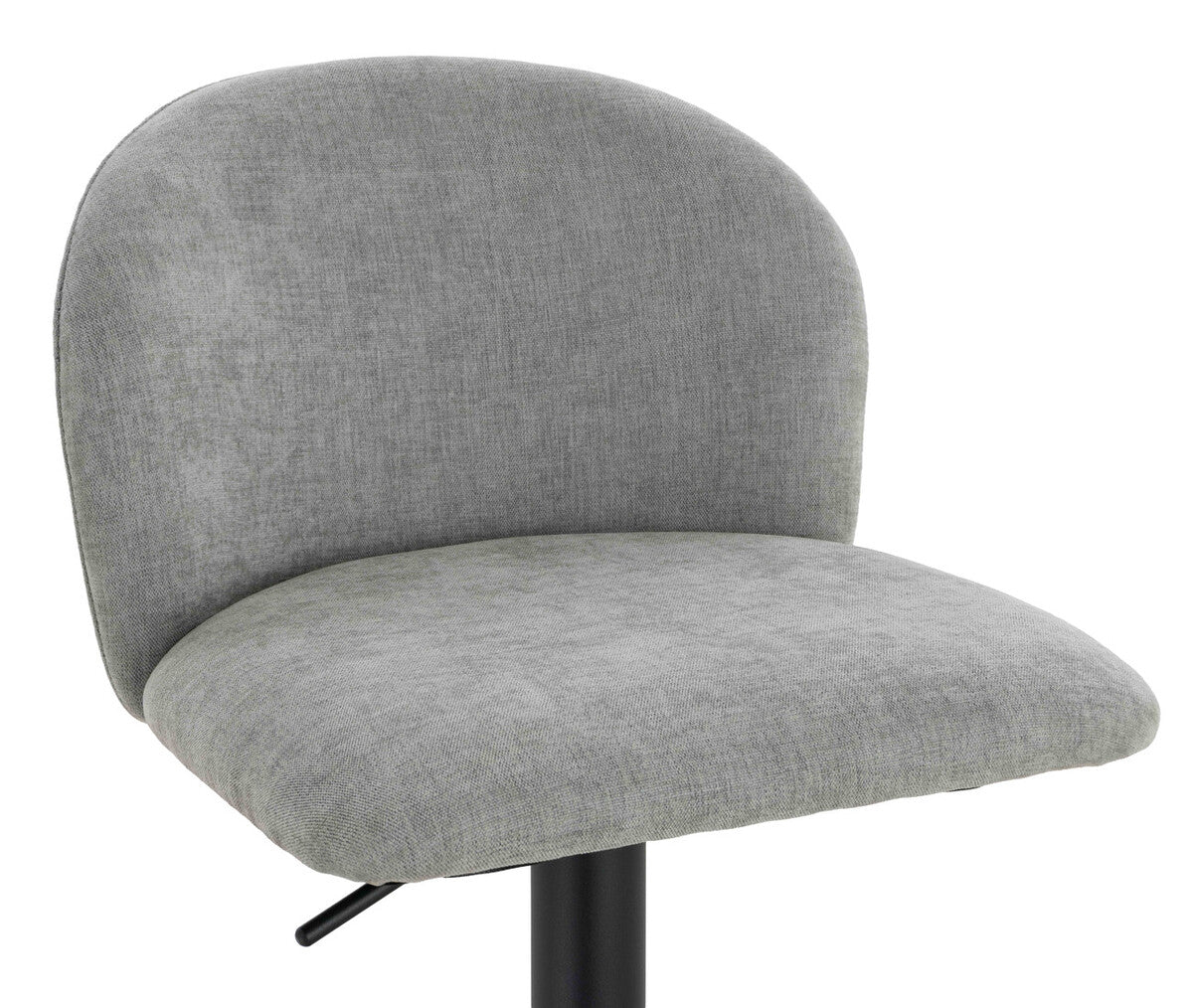 Maxwell Set of 2 Light Grey Textured Fabric Curved Bar Chairs - Image 6