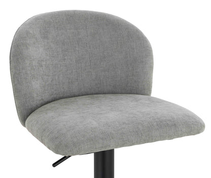 Maxwell Set of 2 Light Grey Textured Fabric Curved Bar Chairs - Image 6