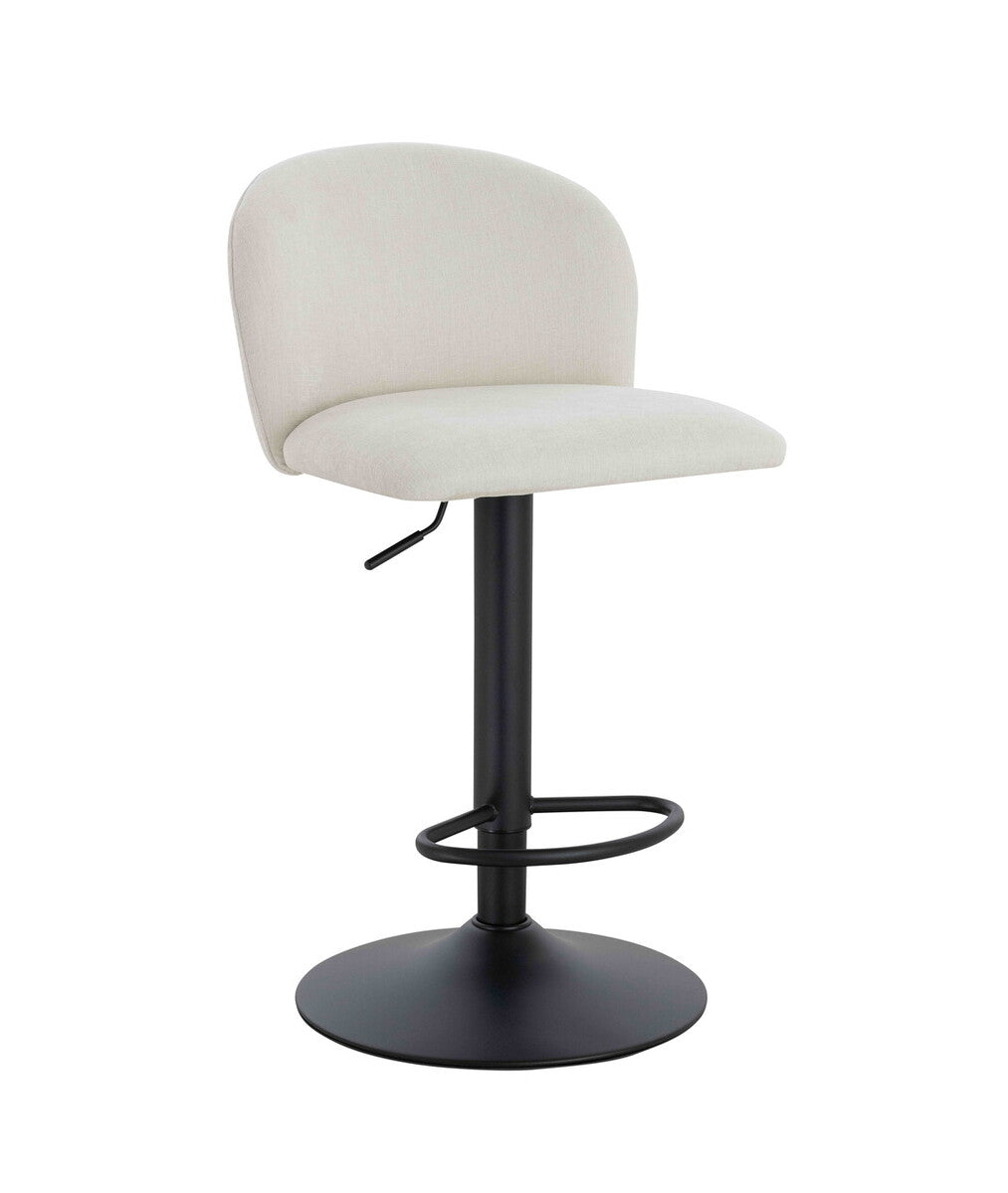Maxwell Set of 2 Beige Textured Fabric Curved Bar Chairs - Image 4