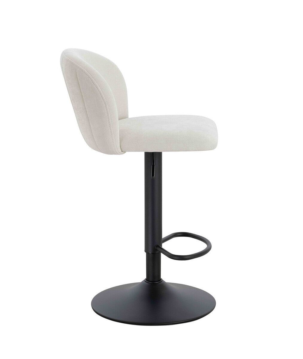 Maxwell Set of 2 Beige Textured Fabric Curved Bar Chairs - Image 5