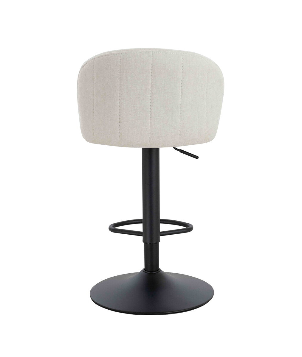 Maxwell Set of 2 Beige Textured Fabric Curved Bar Chairs - Image 6