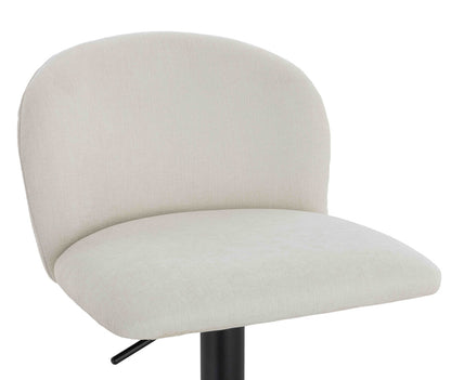 Maxwell Set of 2 Beige Textured Fabric Curved Bar Chairs - Image 7