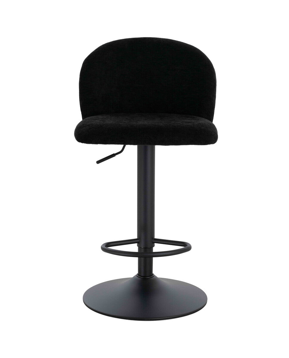 Maxwell Set of 2 Black Textured Fabric Curved Bar Chairs - Image 3