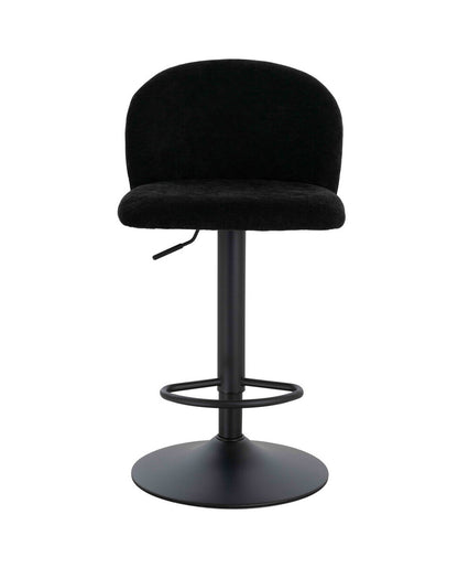 Maxwell Set of 2 Black Textured Fabric Curved Bar Chairs - Image 3
