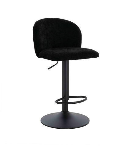 Maxwell Set of 2 Black Textured Fabric Curved Bar Chairs - Image 2