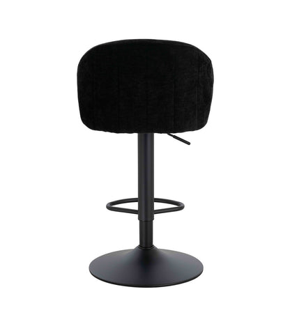 Maxwell Set of 2 Black Textured Fabric Curved Bar Chairs - Image 6