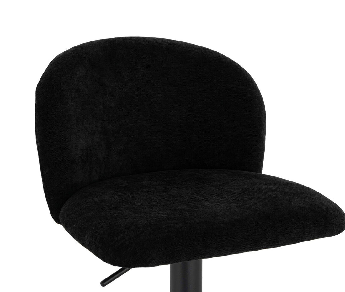 Maxwell Set of 2 Black Textured Fabric Curved Bar Chairs - Image 7