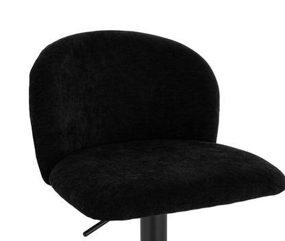 Maxwell Set of 2 Black Textured Fabric Curved Bar Chairs - Image 7
