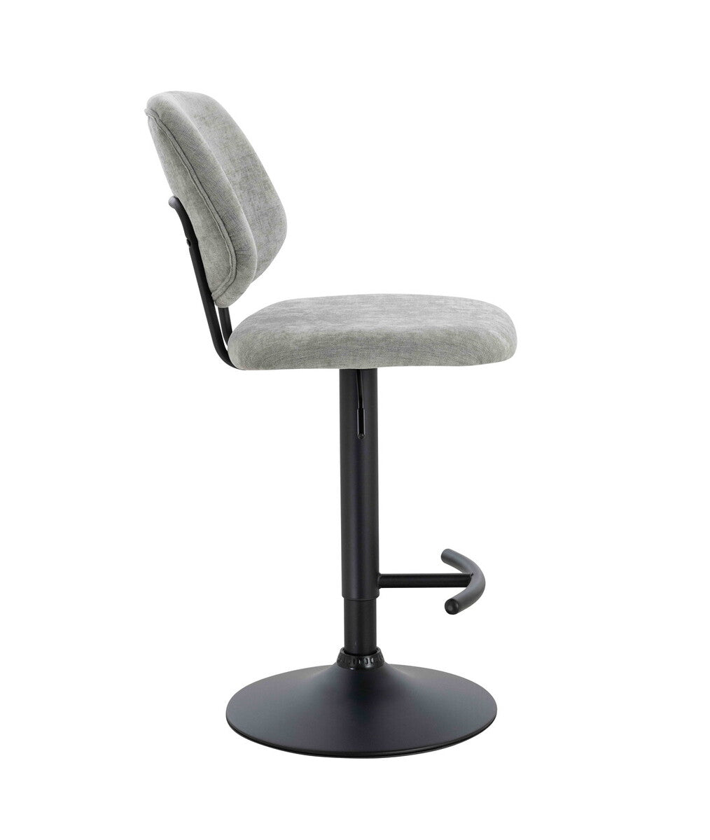 Maxwell Set of 2 Light Grey Textured Fabric Bar Chairs - Image 4