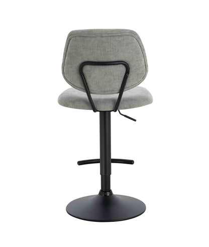 Maxwell Set of 2 Light Grey Textured Fabric Bar Chairs - Image 5