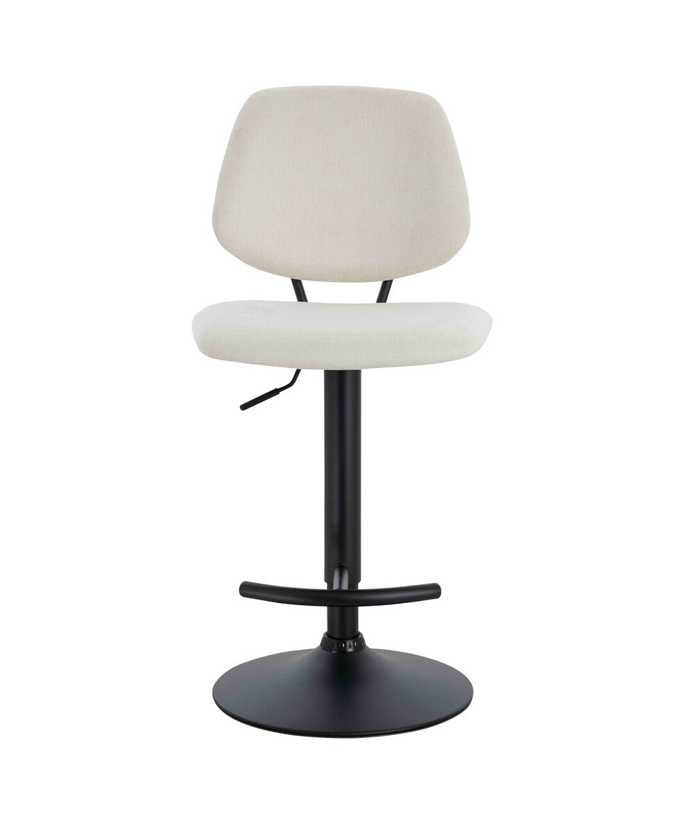 Maxwell Set of 2 Beige Textured Fabric Bar Chairs - Image 3