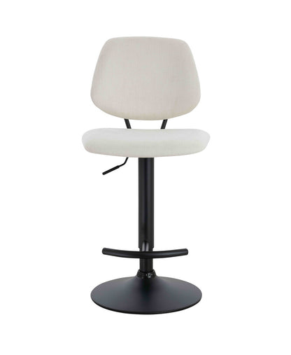Maxwell Set of 2 Beige Textured Fabric Bar Chairs - Image 7