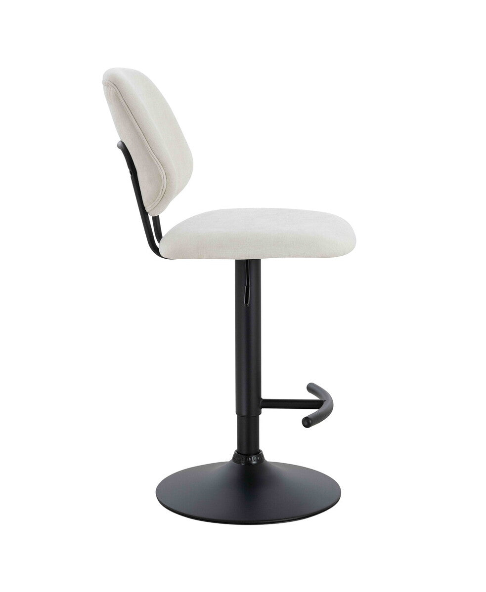 Maxwell Set of 2 Beige Textured Fabric Bar Chairs - Image 4