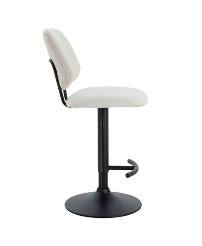 Maxwell Set of 2 Beige Textured Fabric Bar Chairs - Image 4