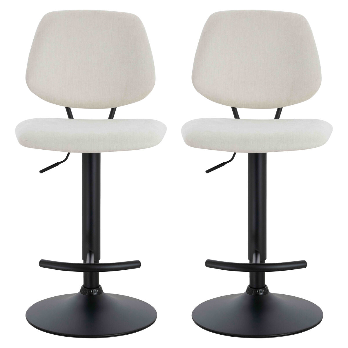 Maxwell Set of 2 Beige Textured Fabric Bar Chairs - Image 1