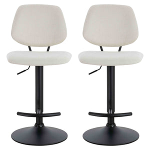 Maxwell Set of 2 Beige Textured Fabric Bar Chairs
