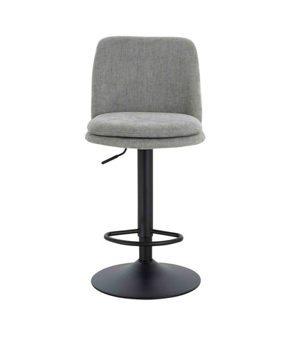 Maxwell Set of 2 Light Grey Textured Fabric Cushioned Bar Chairs - Image 3