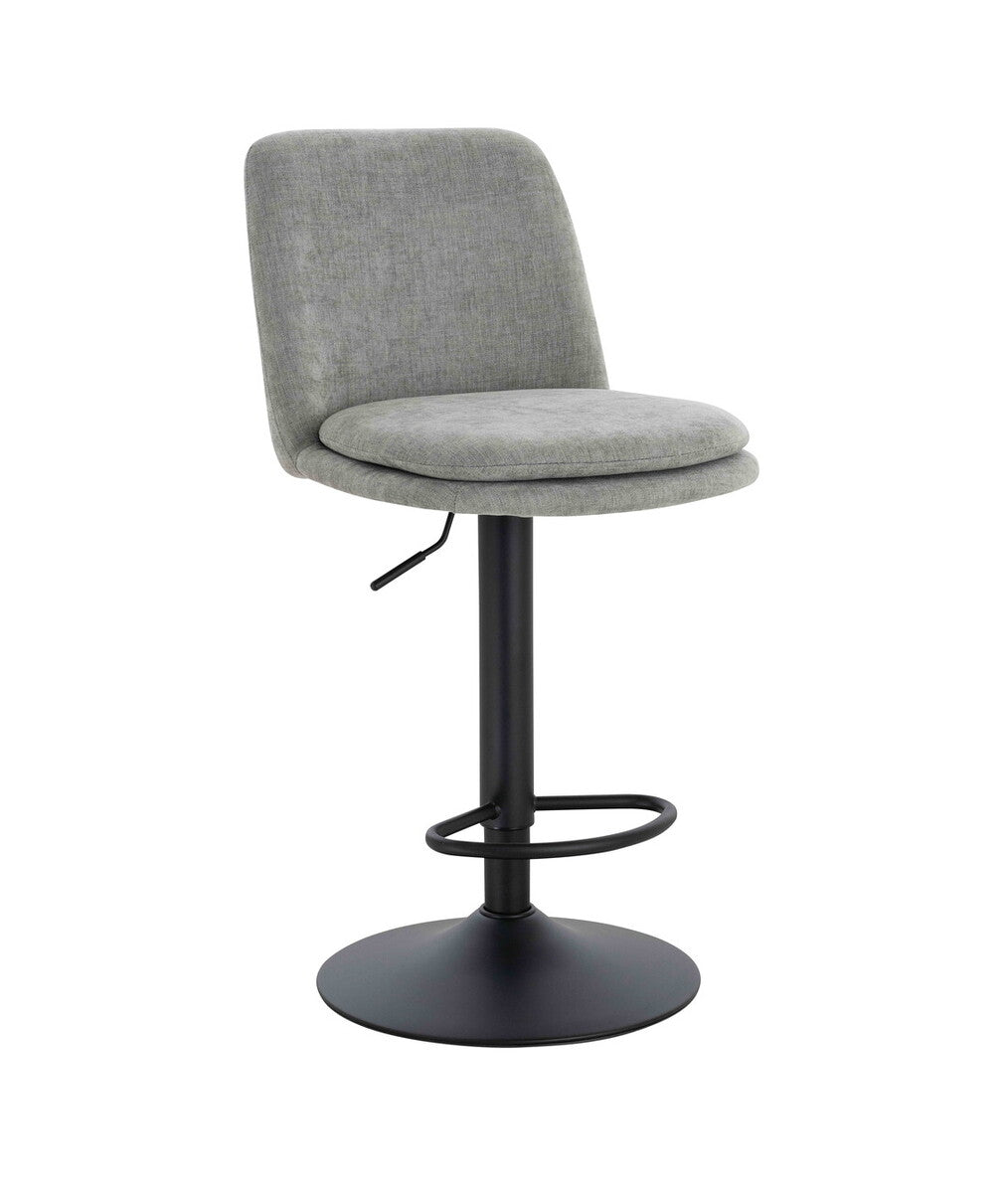 Maxwell Set of 2 Light Grey Textured Fabric Cushioned Bar Chairs - Image 2