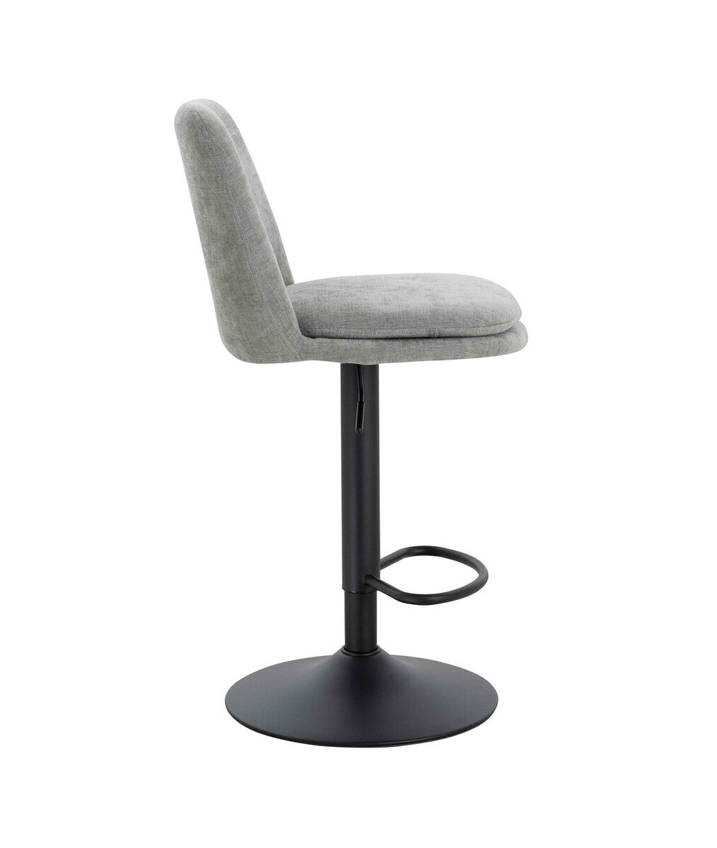 Maxwell Set of 2 Light Grey Textured Fabric Cushioned Bar Chairs - Image 4