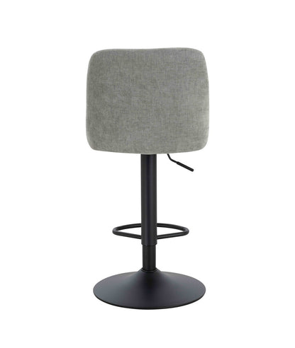 Maxwell Set of 2 Light Grey Textured Fabric Cushioned Bar Chairs - Image 5