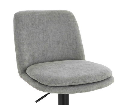 Maxwell Set of 2 Light Grey Textured Fabric Cushioned Bar Chairs - Image 6