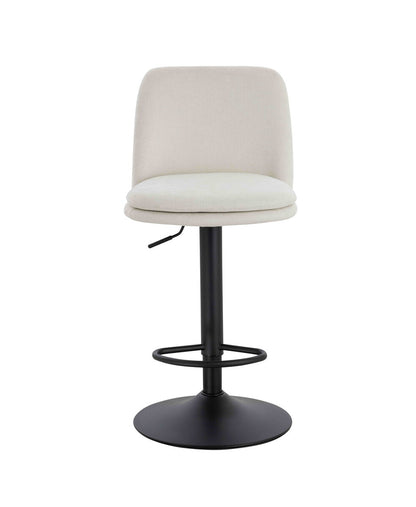 Maxwell Set of 2 Beige Textured Fabric Cushioned Bar Chairs - Image 3
