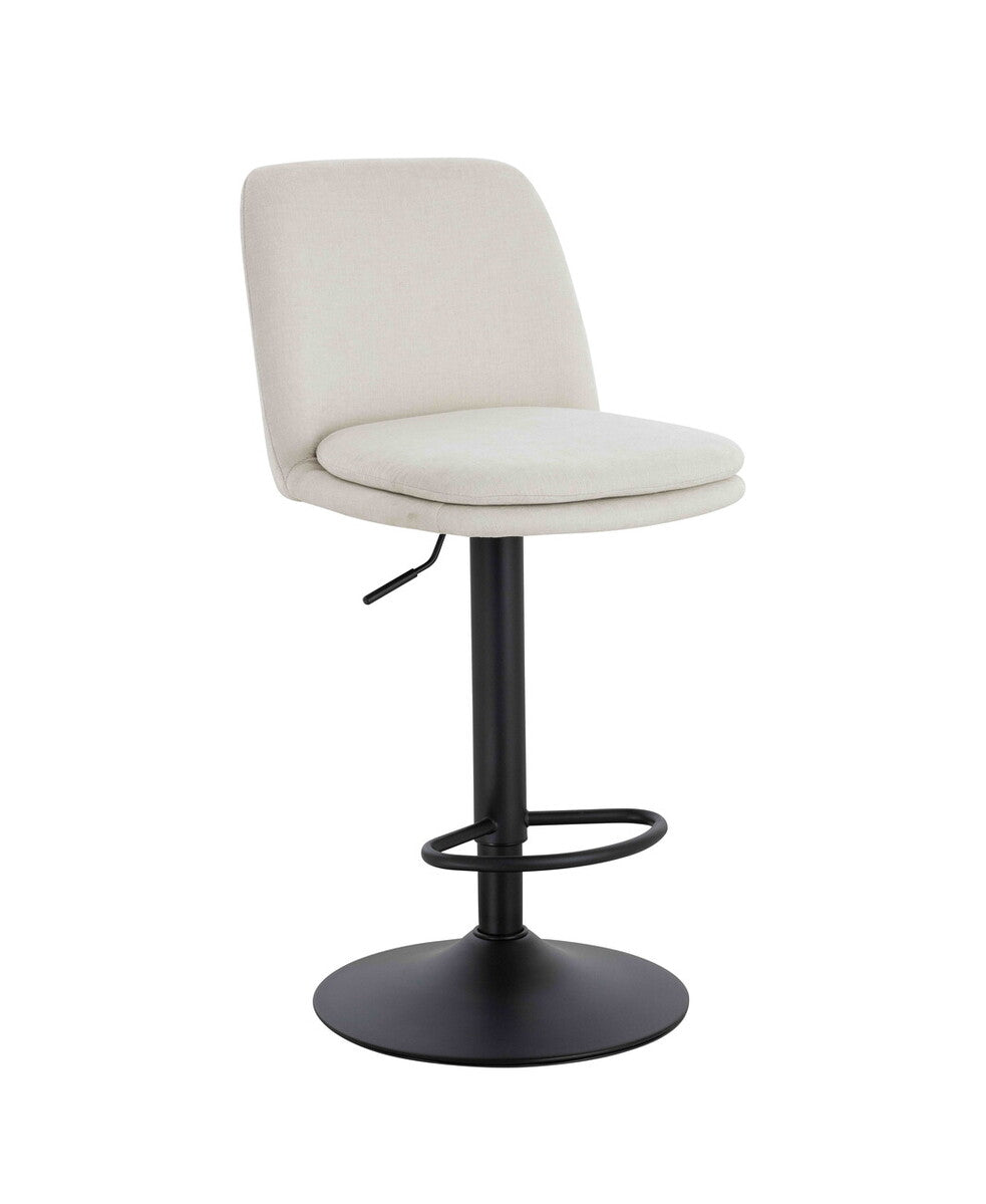 Maxwell Set of 2 Beige Textured Fabric Cushioned Bar Chairs - Image 2