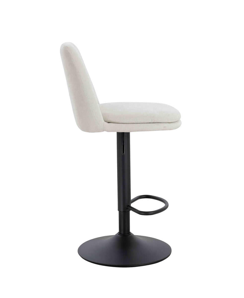 Maxwell Set of 2 Beige Textured Fabric Cushioned Bar Chairs - Image 4