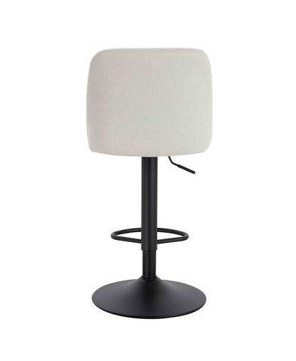 Maxwell Set of 2 Beige Textured Fabric Cushioned Bar Chairs - Image 5