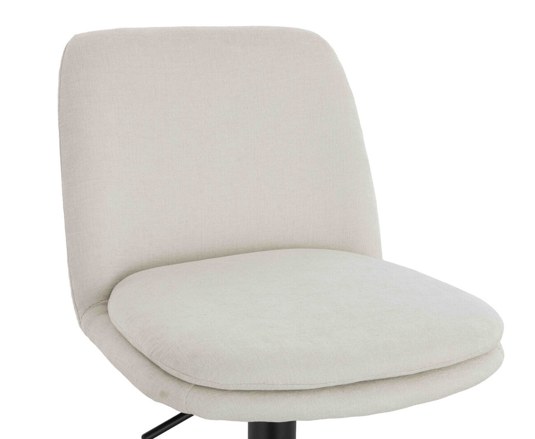 Maxwell Set of 2 Beige Textured Fabric Cushioned Bar Chairs - Image 6