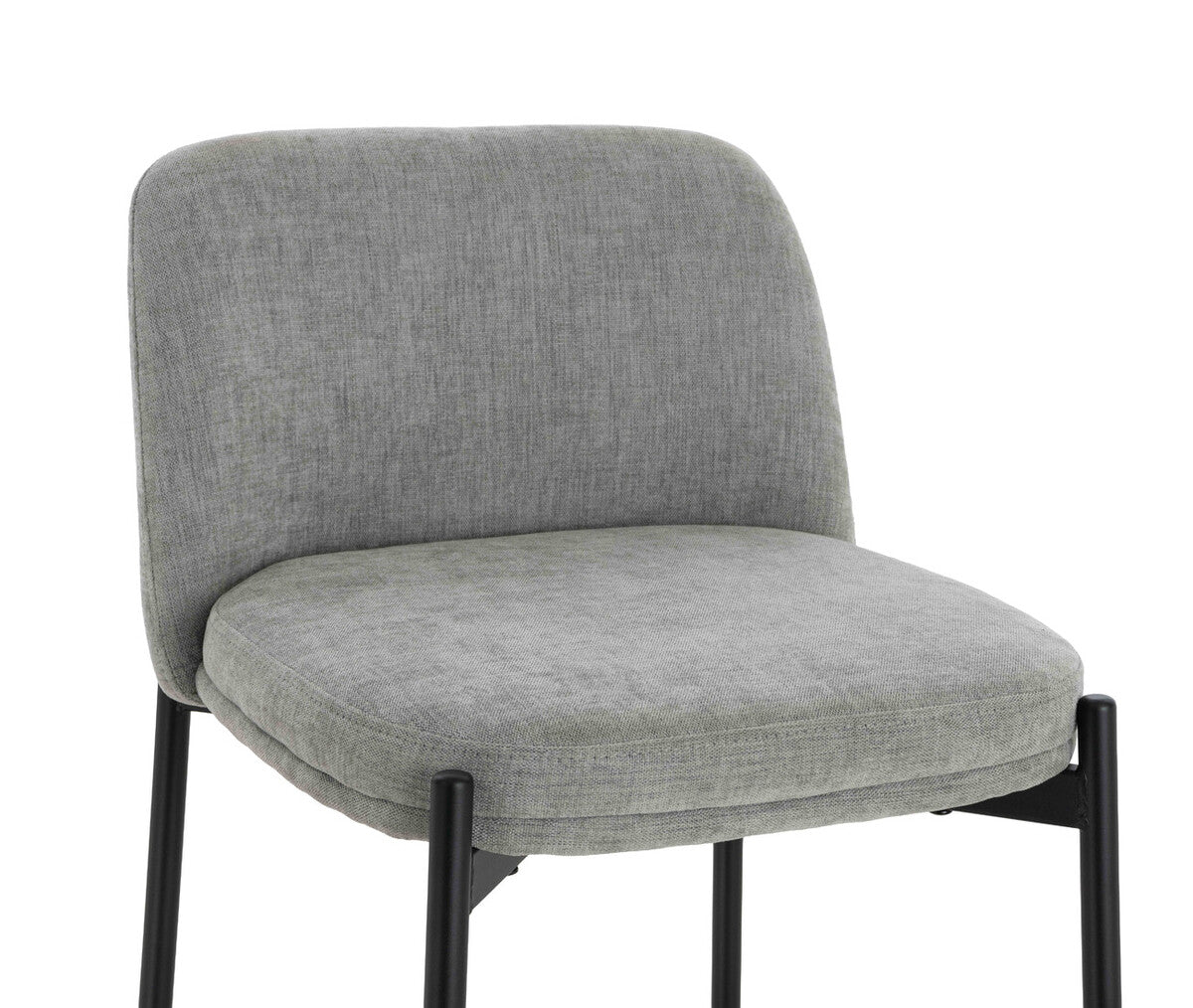 Maxwell Set of 2 Light Grey Textured Fabric Bar Chairs with Black Legs - Image 6