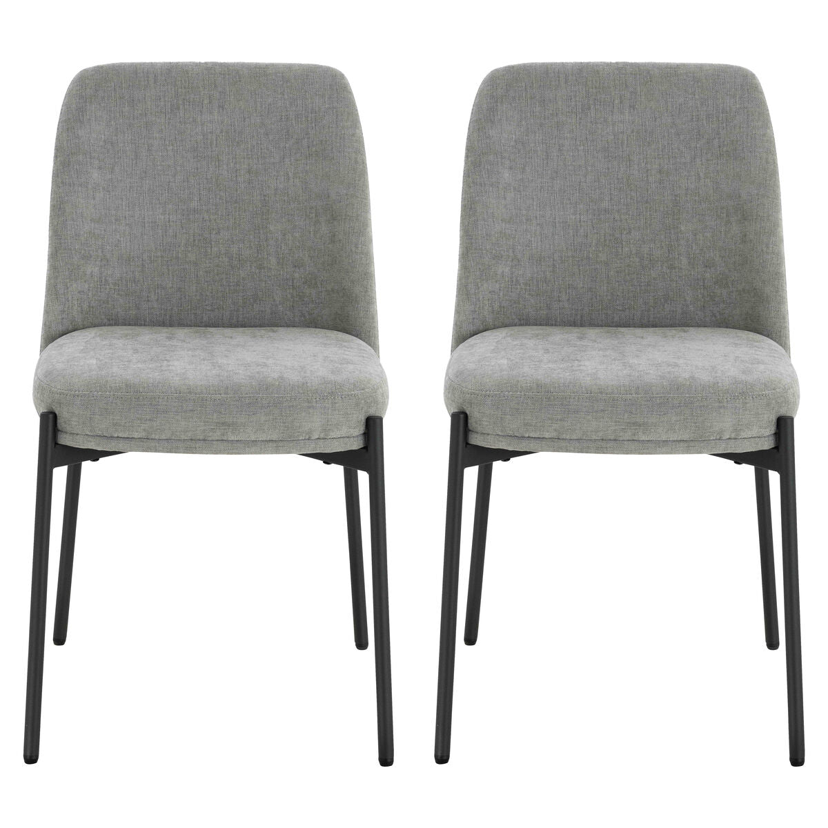Maxwell Set of 2 Light Grey Textured Fabric Dining Chairs - Image 1