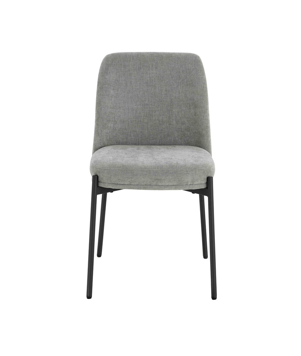 Maxwell Set of 2 Light Grey Textured Fabric Dining Chairs - Image 2