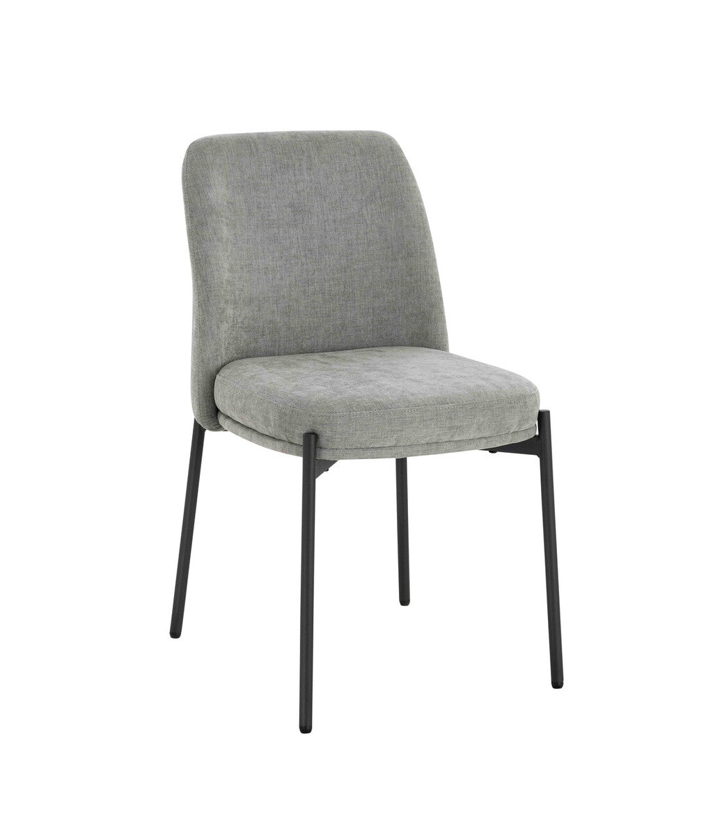 Maxwell Set of 2 Light Grey Textured Fabric Dining Chairs - Image 3