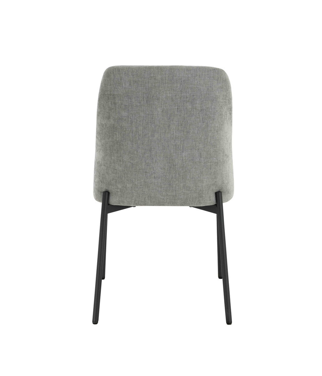 Maxwell Set of 2 Light Grey Textured Fabric Dining Chairs - Image 5
