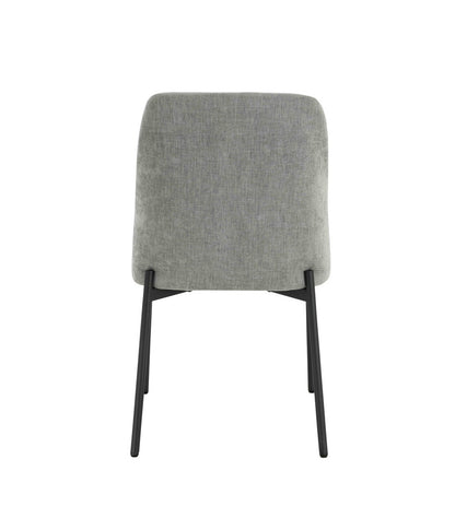 Maxwell Set of 2 Light Grey Textured Fabric Dining Chairs - Image 5