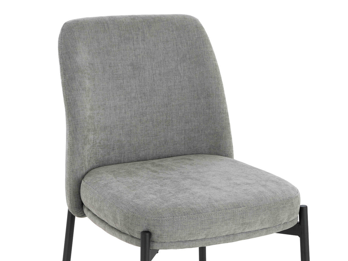 Maxwell Set of 2 Light Grey Textured Fabric Dining Chairs - Image 6